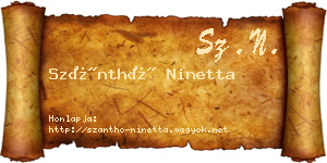 Szánthó Ninetta névjegykártya